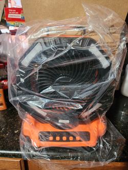 Doublepow Big Sizr Battery Spinning Fan w/LED Light, 40000mAh Charger Emergency Power (New)