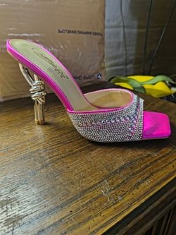 Elegant Pink Rhinestone Heels