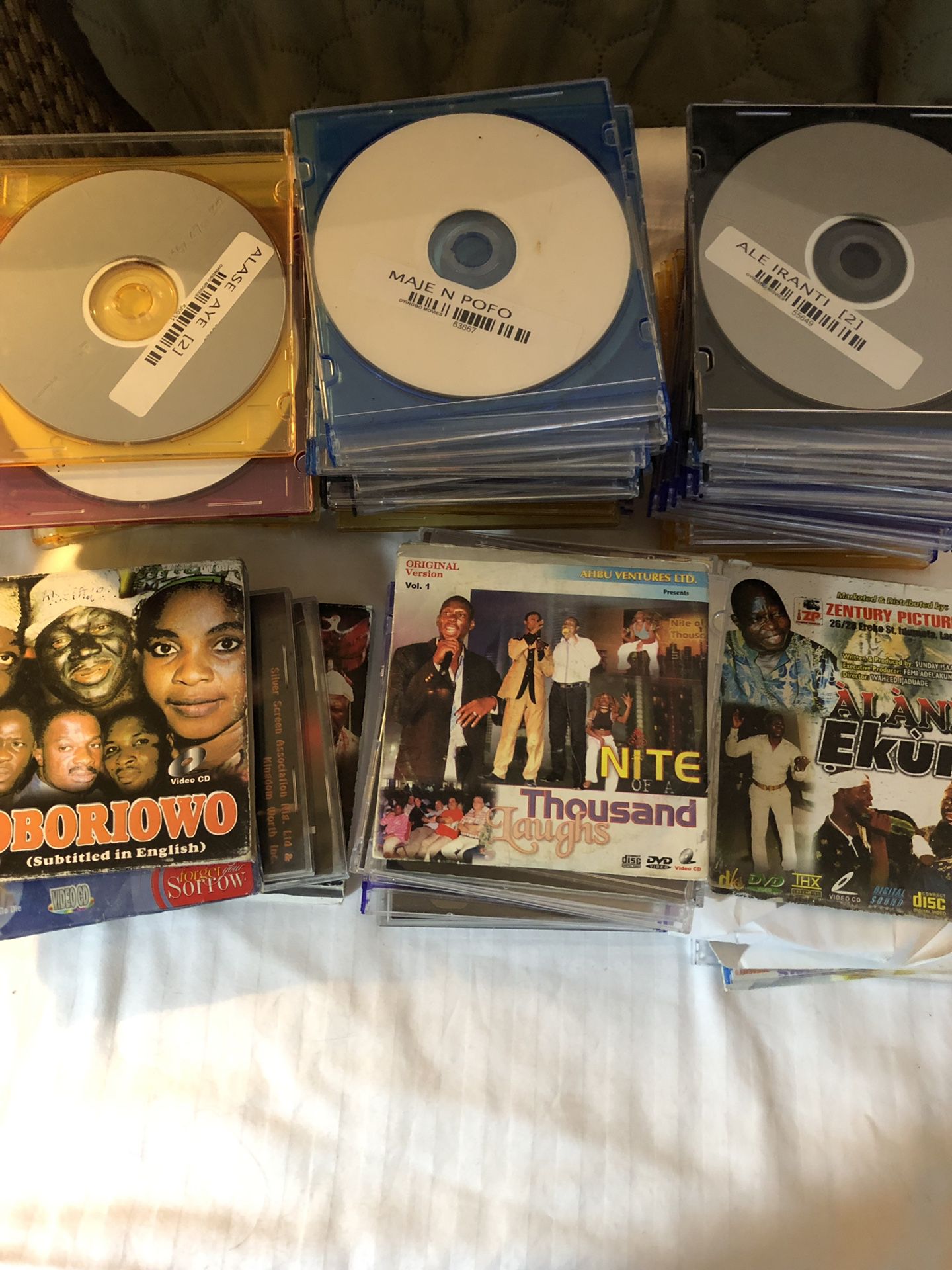 African CD’s, DVD’s, VCD’s collection of 100