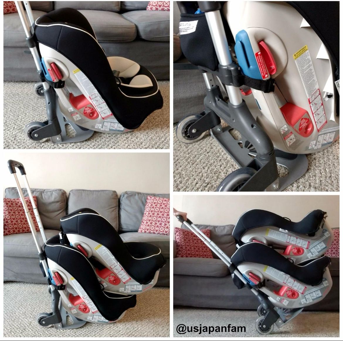 Brica Smart Move Car Seat Travel Cart, Airport Transporter for Sale in