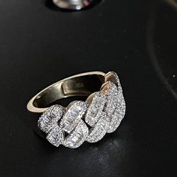 Vvs bugette Diamond Cuban ring 10k