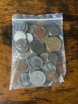 Foreign coins bag