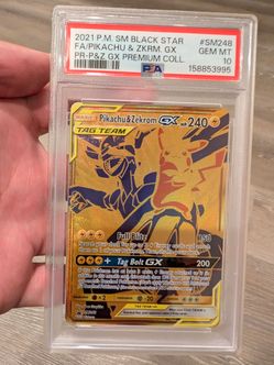 pikachu zekrom tag team gx gold PSA 10 promo
