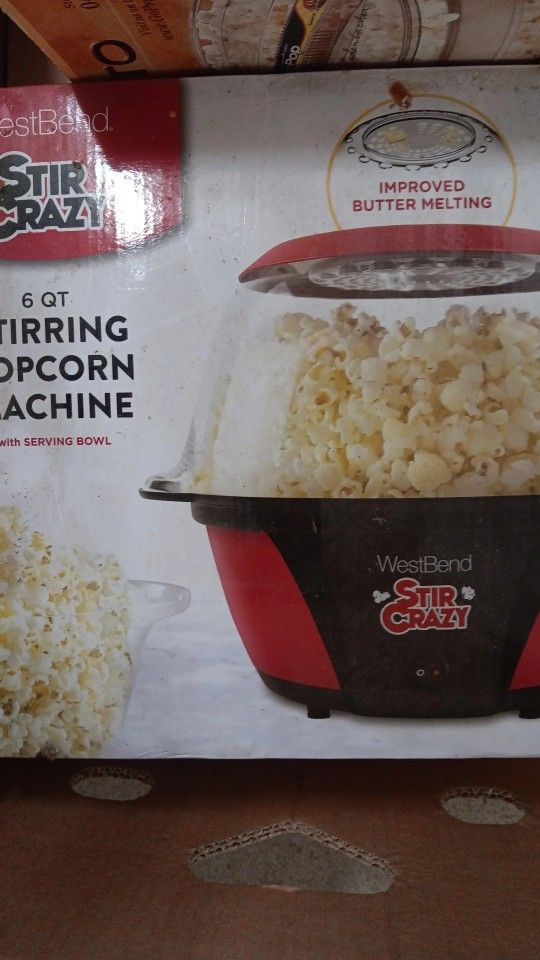 Red and Black Popcorn Machine.