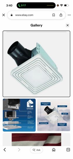 Broan NuTone BENL8 80 CFM Ceiling Bathroom Exhaust Fan with Light NEW OB