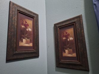 Set of 2 Framed Orchid Floral Art Prints