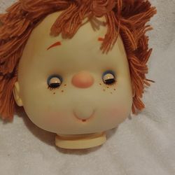 Vintage Doll Head Yarn Hair w/ Hand for Doll Making