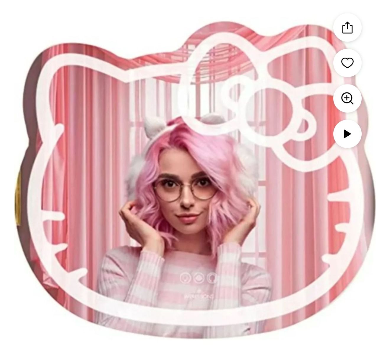 Impressions Vanity Hello Kitty Makeup Mirror, Wall Mount, Tabletop Lighted Mirror With Touch Sensor