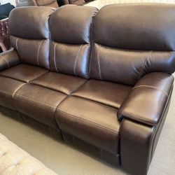 Leather Power Recliner Sofa 