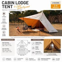 Cabin Lodge 8-Sided Golden Pyramid Tent