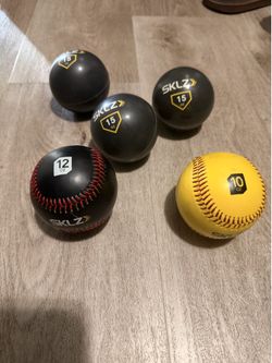 5 Weighted Baseball Training Balls – SKLZ 15 oz + Practice Balls