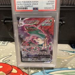 PSA 10 POKEMON SWORD & SHIELD SILVER TEMPEST #TG20 FULL ART/RAYQUAZA VMAX