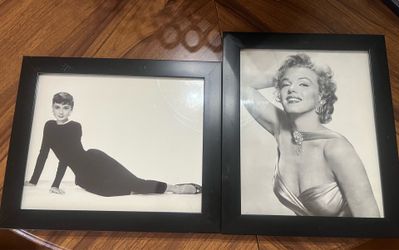 Audrey Hepburn and Marilyn Monroe Framed Photos