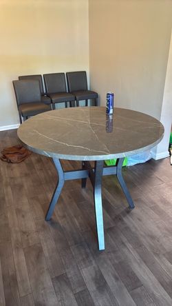 Round table with chairs