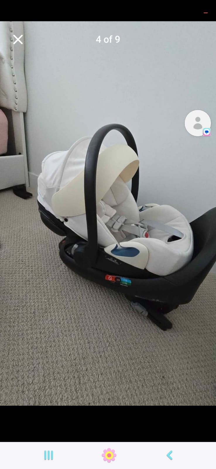 Cybex Infant Car seat White- Like New