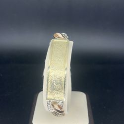 SOLID 14k ID bracelet Tri color 34.9 Grams