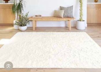 Ruggable Polar White Shag Rug + Pad – 5’ x 7’