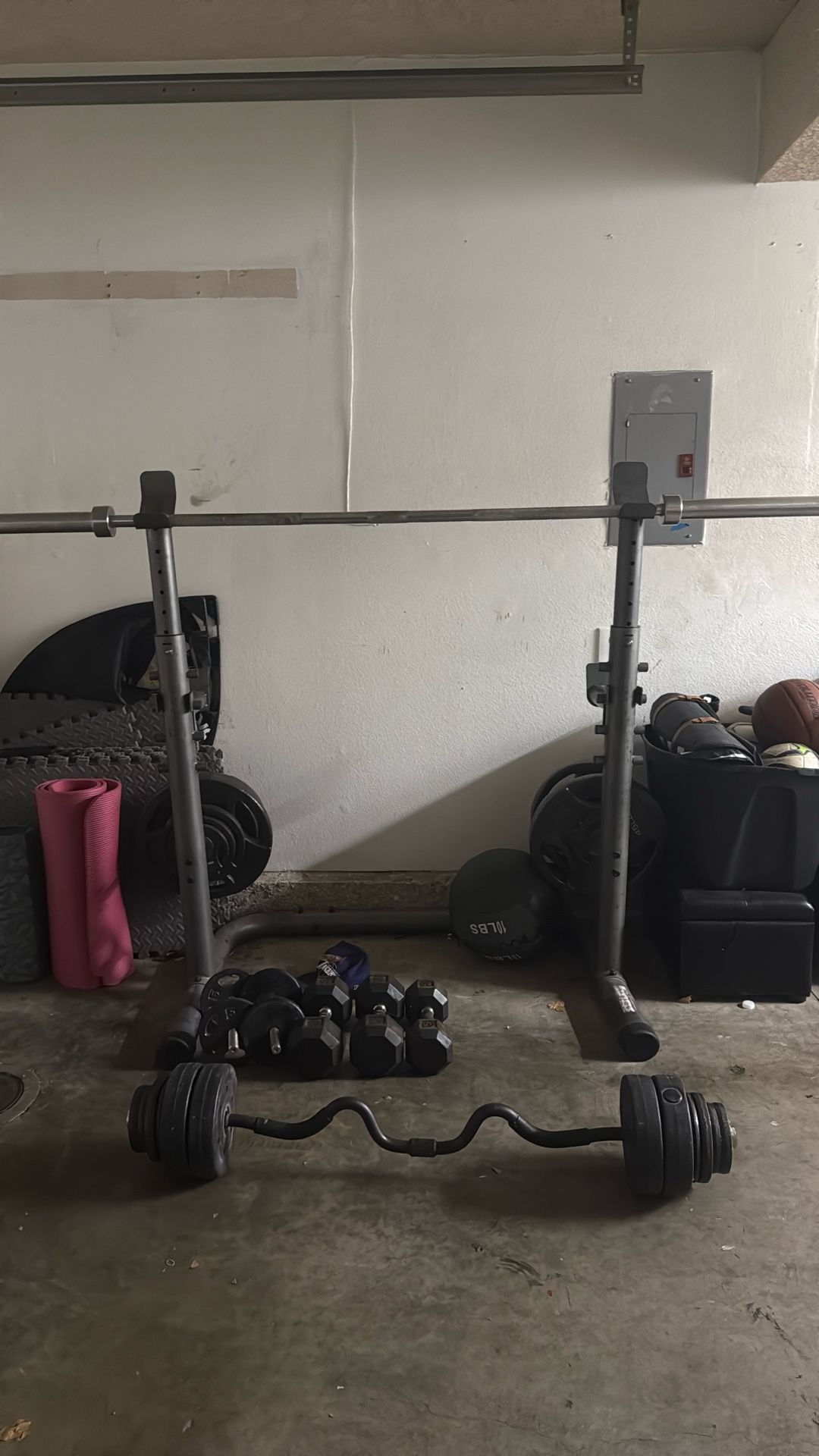 Squat,Bench, Deadlift Rack, Plus Bar And Weights Set