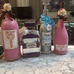 Decorated personalized Glass Bottles 