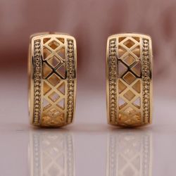 585 Rose Gold Circle Earrings