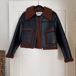 A.L.C Faux Leather Shearling Lined Jacket