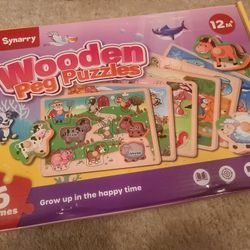 NEW Wooden Peg Puzzles