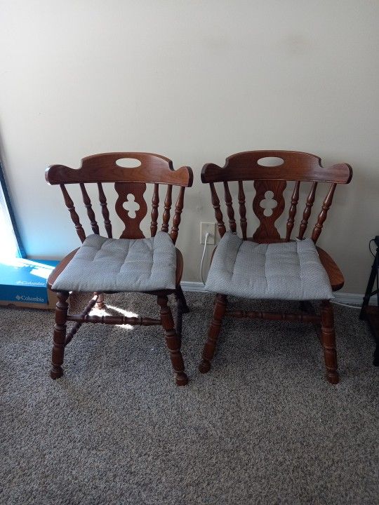 Two Chairs $10 for both, Wood.