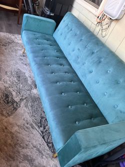 Green Velvet Couch/Bed