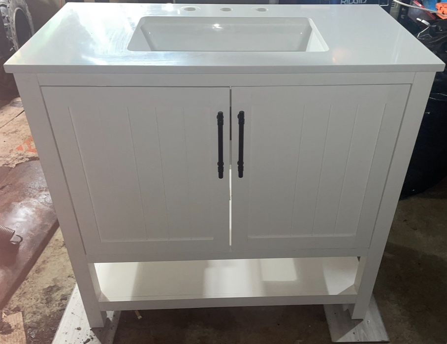 Freestanding Stone Top Bathroom Vanity/Cabinet