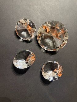 Crystal Diamond Paperweights Set of 4