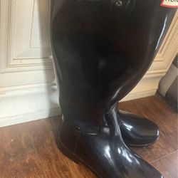 Hunter Women's Original Classic Tall Rain Boot's - Rubber - Black Matte 