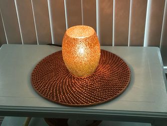 Table Lamp nice lighting for evening.  Glass with sparkles