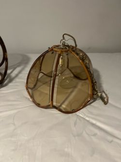 Vintage Cane & Glass Chandelier