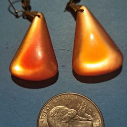 Antique Bakelite Reddish/Peach Earrings 