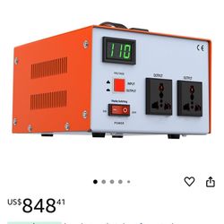 Marca: ROSPFKELSC 2000W 110V to 220V Step-Up & 220V to 110V Step-Down Transformer, Dual Output Voltage, Voltage Converter for Home & Industrial Use, S