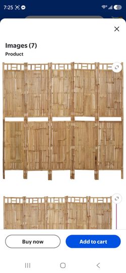 vidaXL 5-Panel Room Divider Bamboo 78.7" x70.9