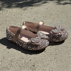 Sparkly Pink Kids Shoes Ballet Flats