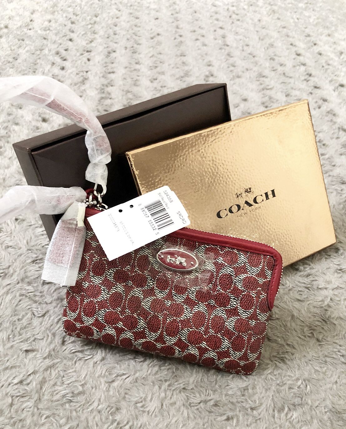 New! Coach CC wristlet red retail $55 Brand-new with gift box, & tags. Super cute! Style #52436B