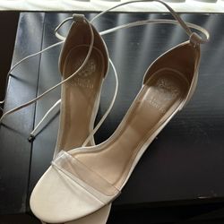 vince camuto white heels