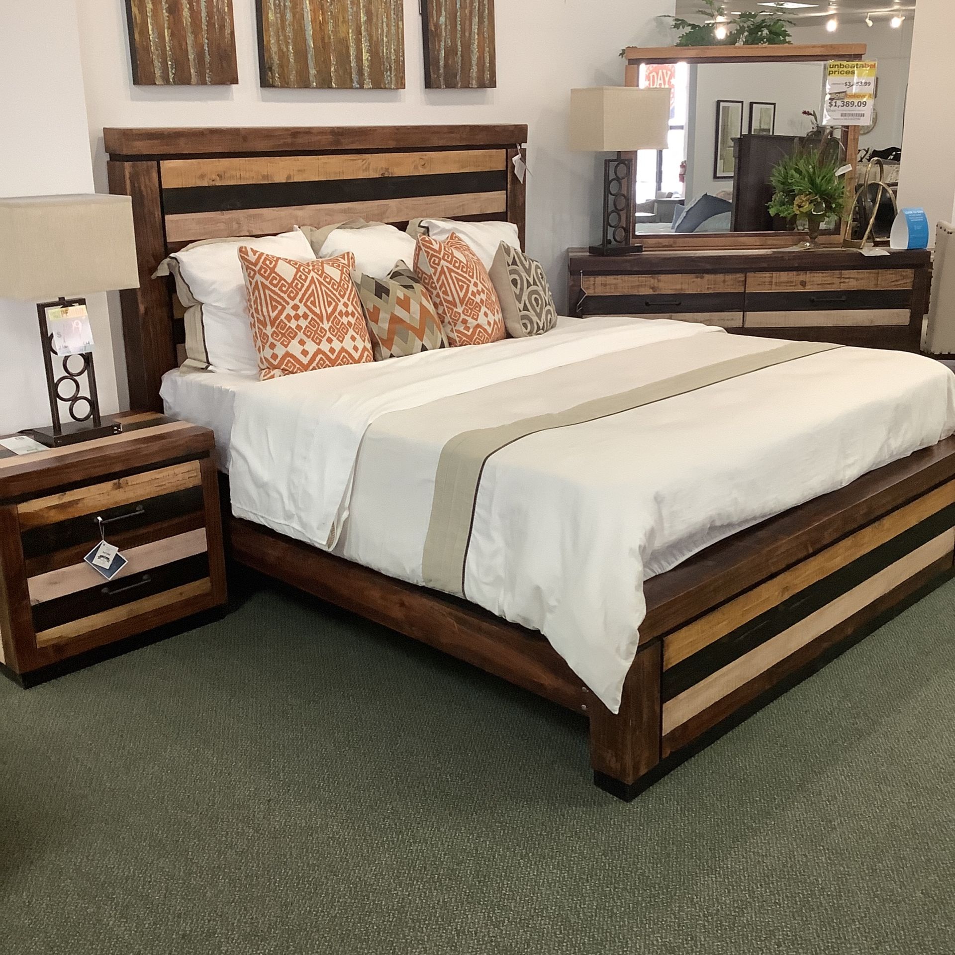 Solid Wood, Six Piece Bedroom, Set King Or Queen