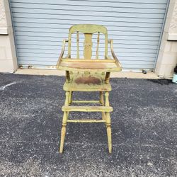 Antique Wooden 19th Century Child’s High Chair