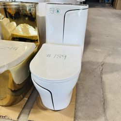 ‼️ High Efficiency Toilets in White and Black Color, soft close, with top flush bottom $189 each, many available  