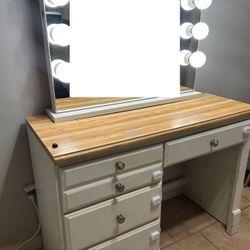 Vanity Mirror Lights W/Table & Bluetooth Speaker