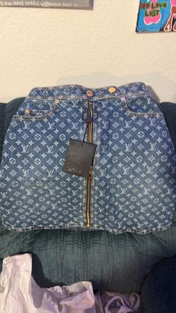 Louis Vuitton Monogram Denim Mini Skirt and crop top