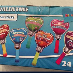 24pack valentines glow sticks with cards
