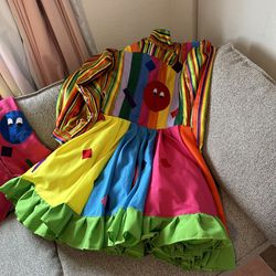 Clown Dress with vest and shorts.