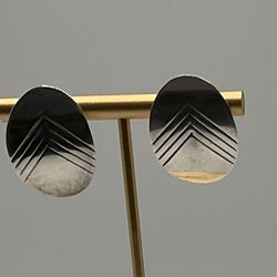 Sterling Silver Native American Earrings Signed S