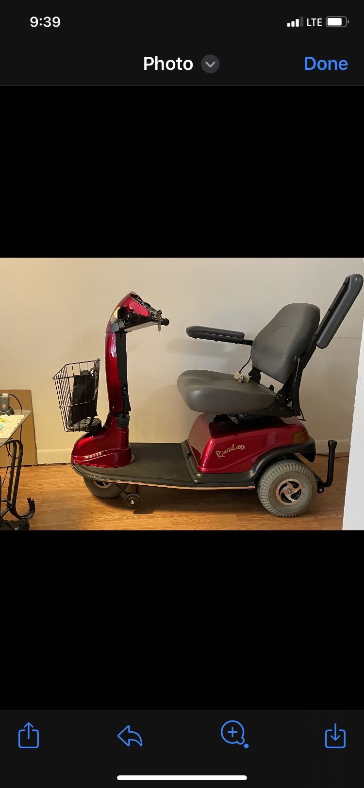Rascal 600 Scooter Three Wheeler Burgundy for Sale in North