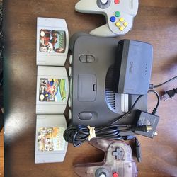 Nintendo 64 with 3 games