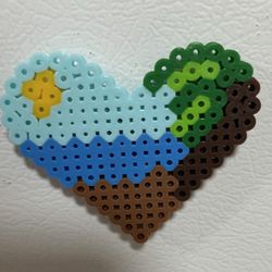 Perler Beads Heart Shaped Beach Magnet 